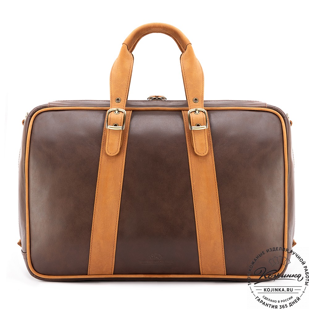 Кожаная дорожная сумка "Бристоль" (коричневая гладкая кожа)