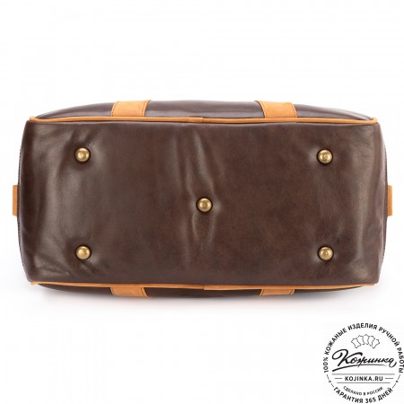 Кожаная дорожная сумка "Бристоль" (коричневая гладкая кожа)
