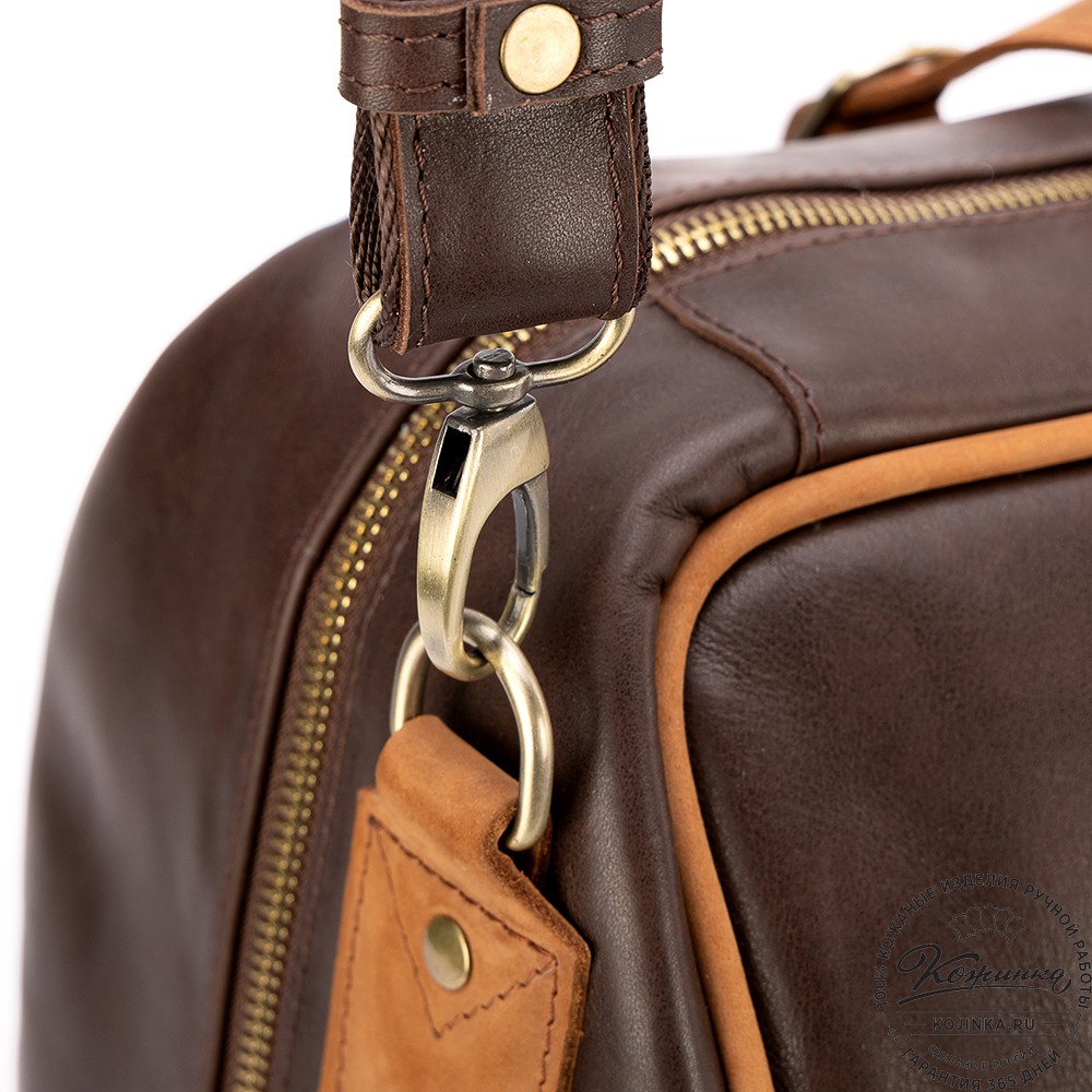 Кожаная дорожная сумка "Бристоль" (коричневая гладкая кожа)