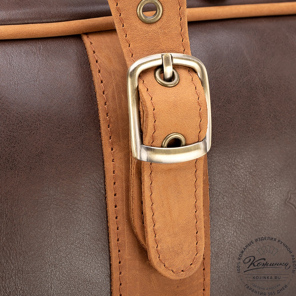Кожаная дорожная сумка "Бристоль" (коричневая гладкая кожа)