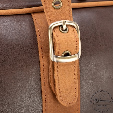 Кожаная дорожная сумка "Бристоль" (коричневая гладкая кожа)