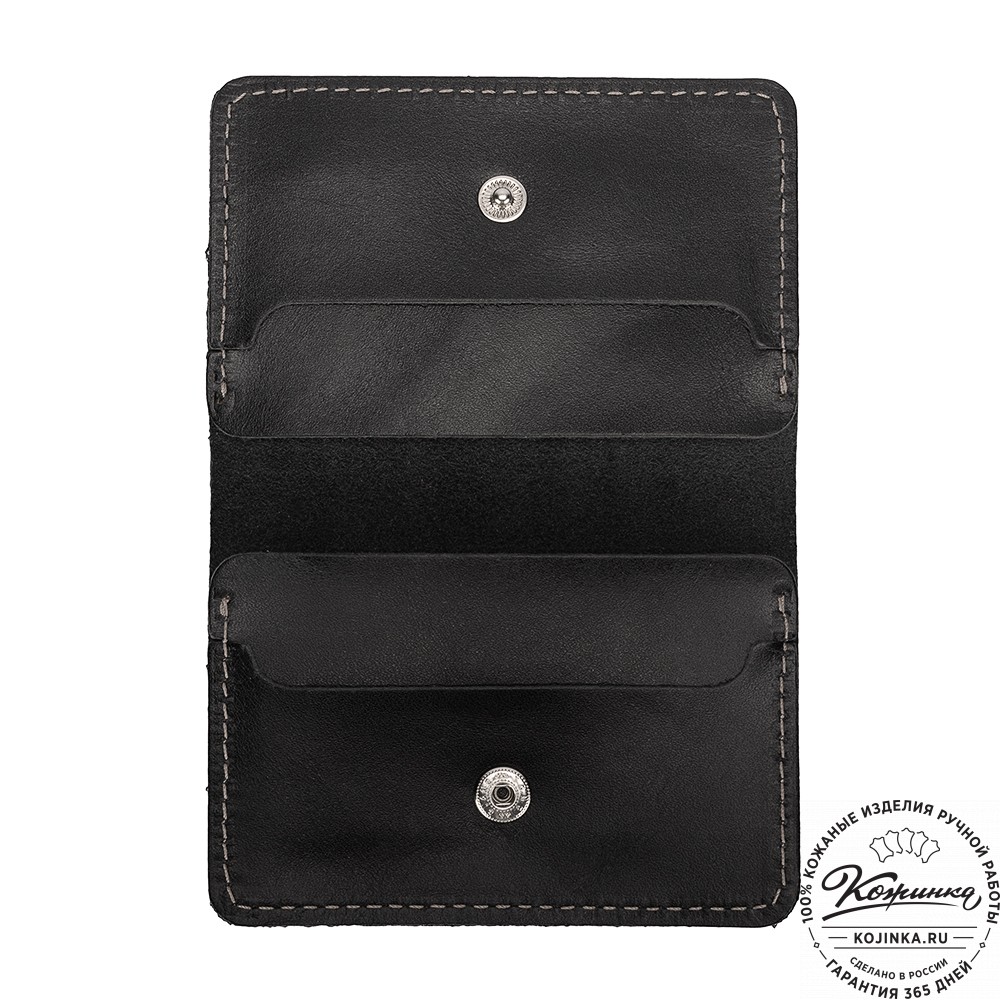 Кожаный картхолдер "Гретта NEW" (чёрный) 