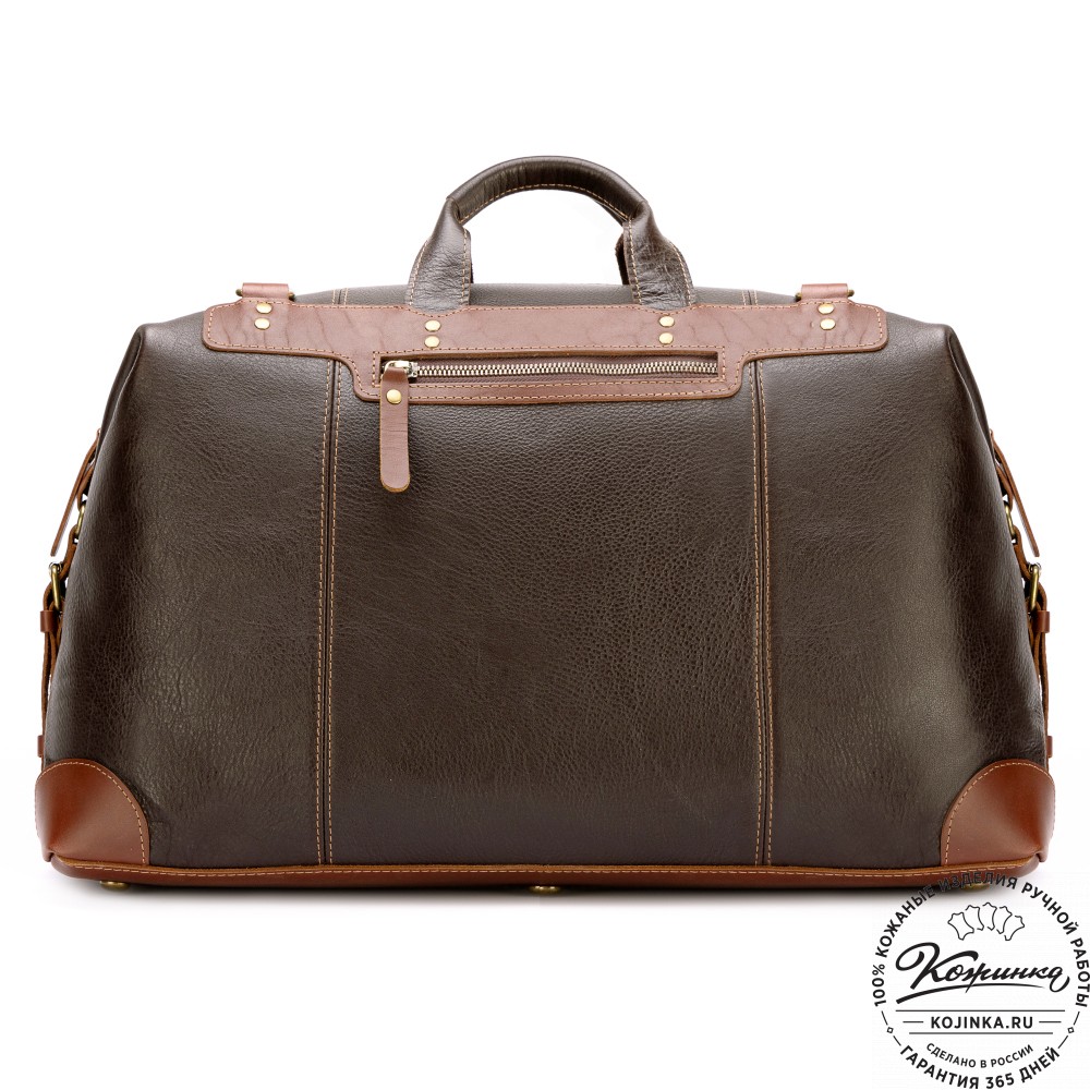 Кожаная дорожная сумка "Мегаполис" (тёмно-коричневая)