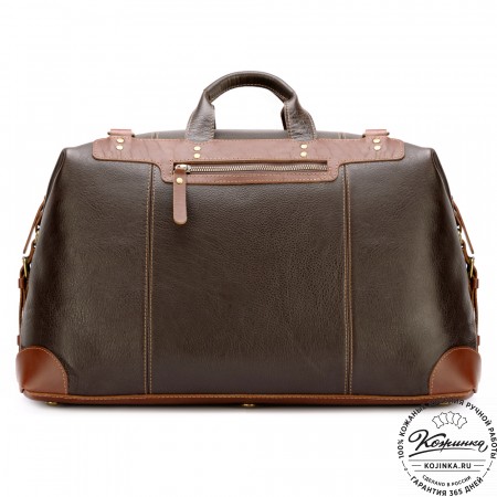 Кожаная дорожная сумка "Мегаполис" (тёмно-коричневая)