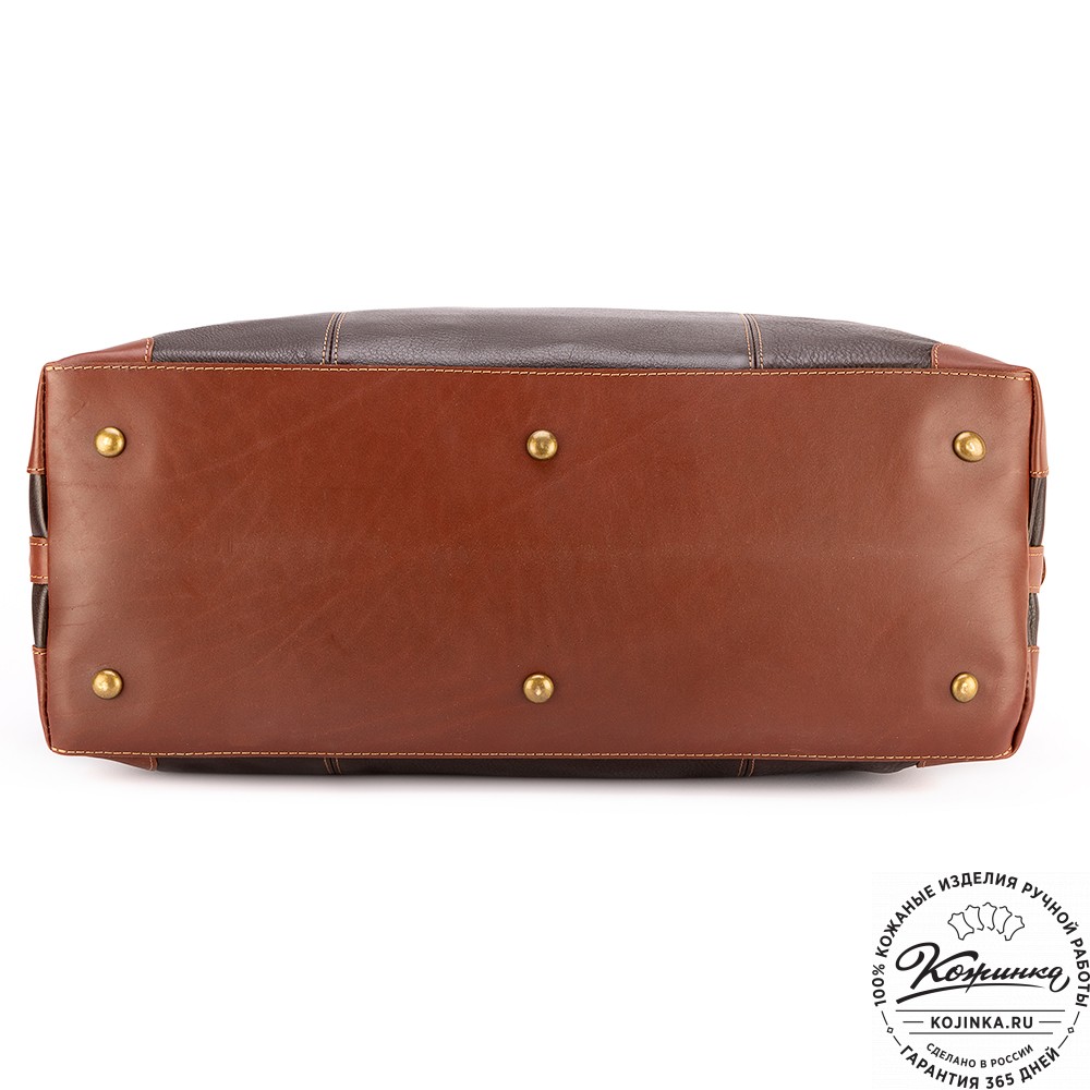 Кожаная дорожная сумка "Мегаполис" (тёмно-коричневая)