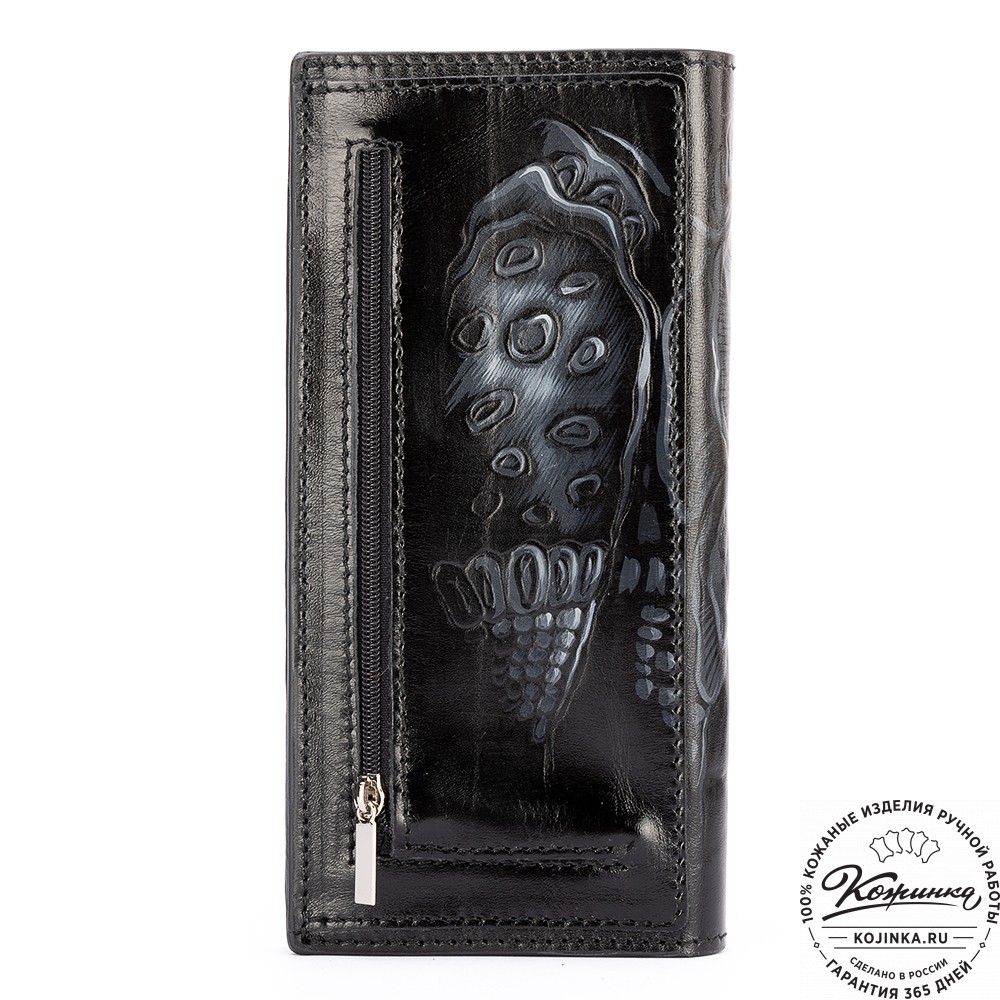 Кожаное портмоне "Монако" "Носорог Дюрера" (черное)