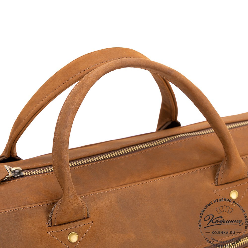 Кожаная деловая сумка "Спайк" (коричневый крейзи) 