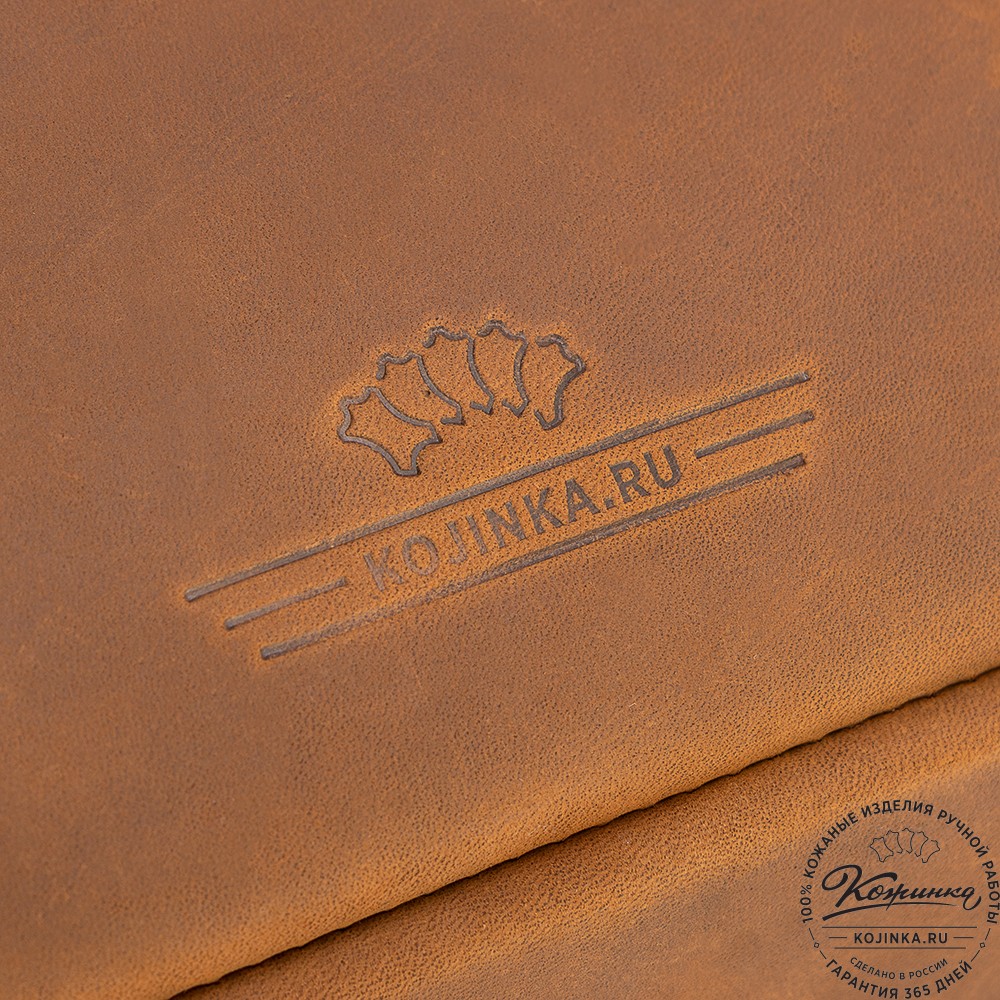 Кожаная деловая сумка "Спайк" (коричневый крейзи) 