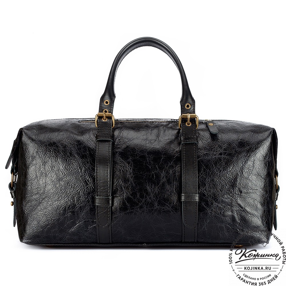 Кожаная дорожно-спортивная сумка Вашингтон (чёрная)