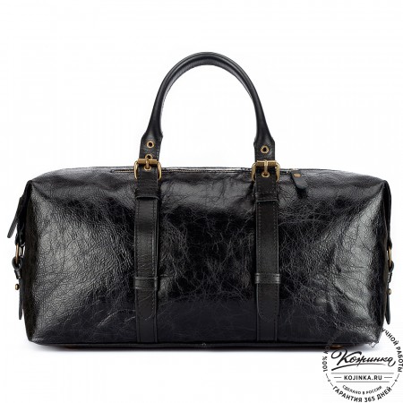 Кожаная дорожно-спортивная сумка Вашингтон (чёрная)