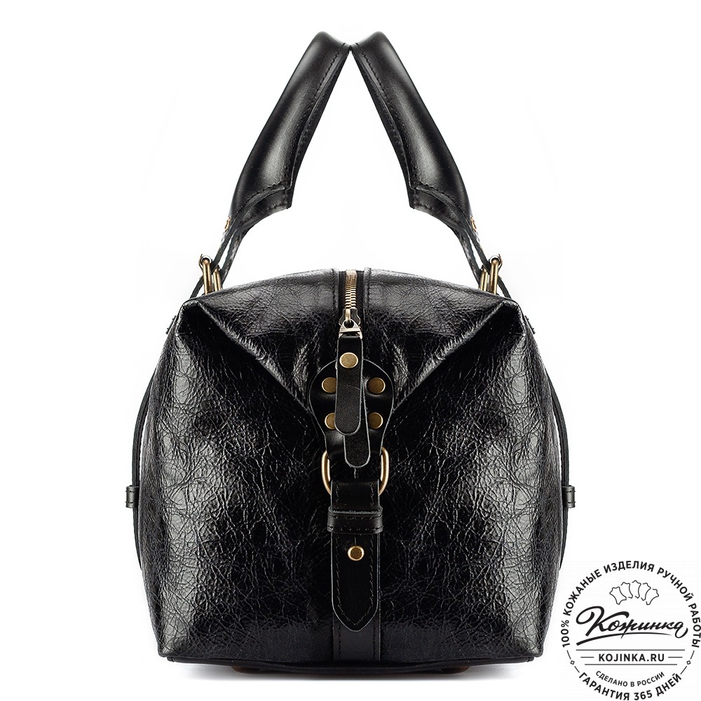 Кожаная дорожно-спортивная сумка Вашингтон (чёрная)