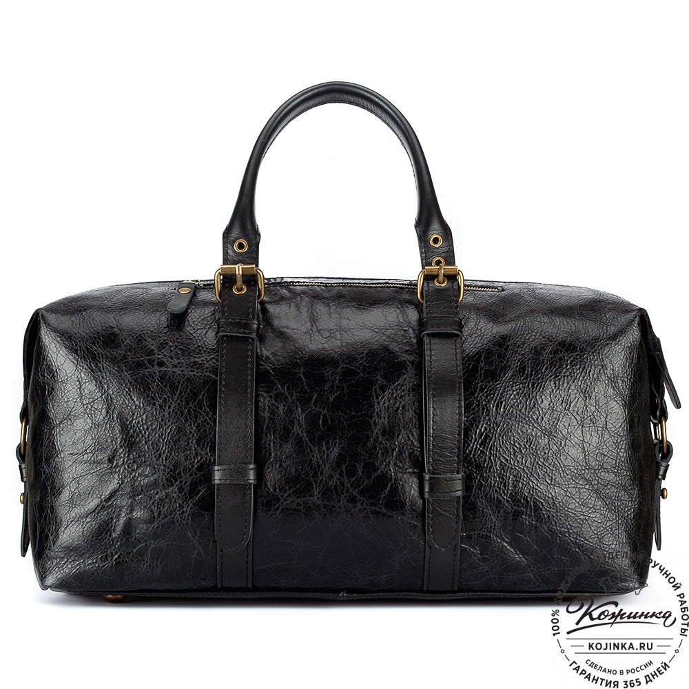 Кожаная дорожно-спортивная сумка Вашингтон (чёрная)