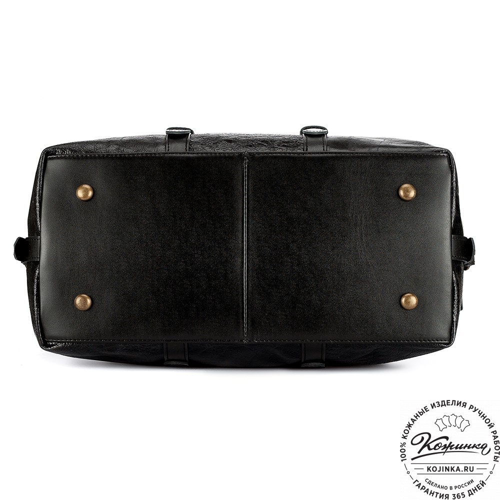 Кожаная дорожно-спортивная сумка Вашингтон (чёрная)