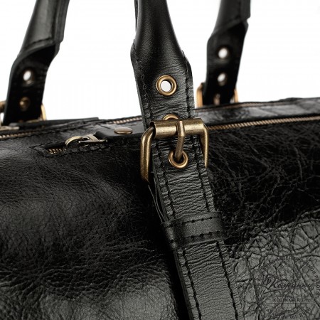 Кожаная дорожно-спортивная сумка Вашингтон (чёрная)