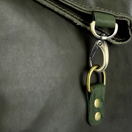 Кожаная сумка "Верона" (хаки гладкая кожа)