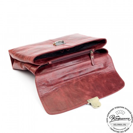 Кожаный портфель "Александрия" (бордо антик)