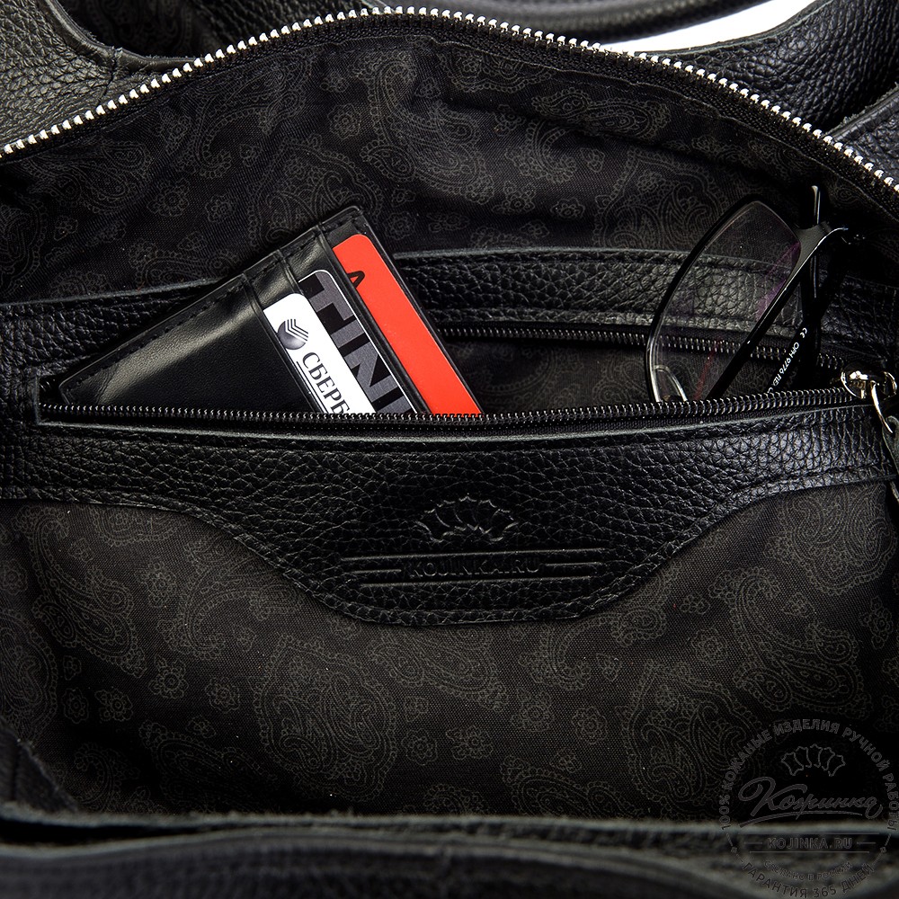 Женская кожаная сумка "Миллениум" (чёрная)