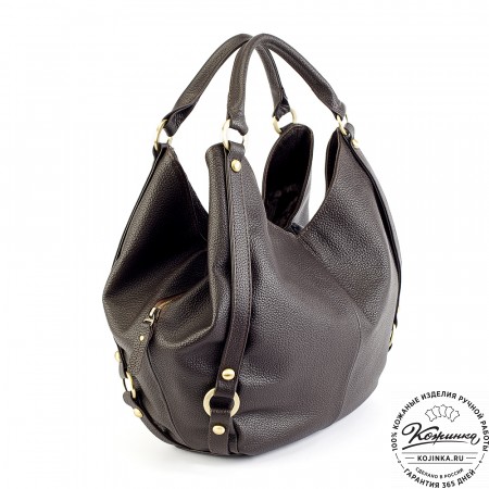Женская кожаная сумка "Миллениум" (тёмно-коричневая)