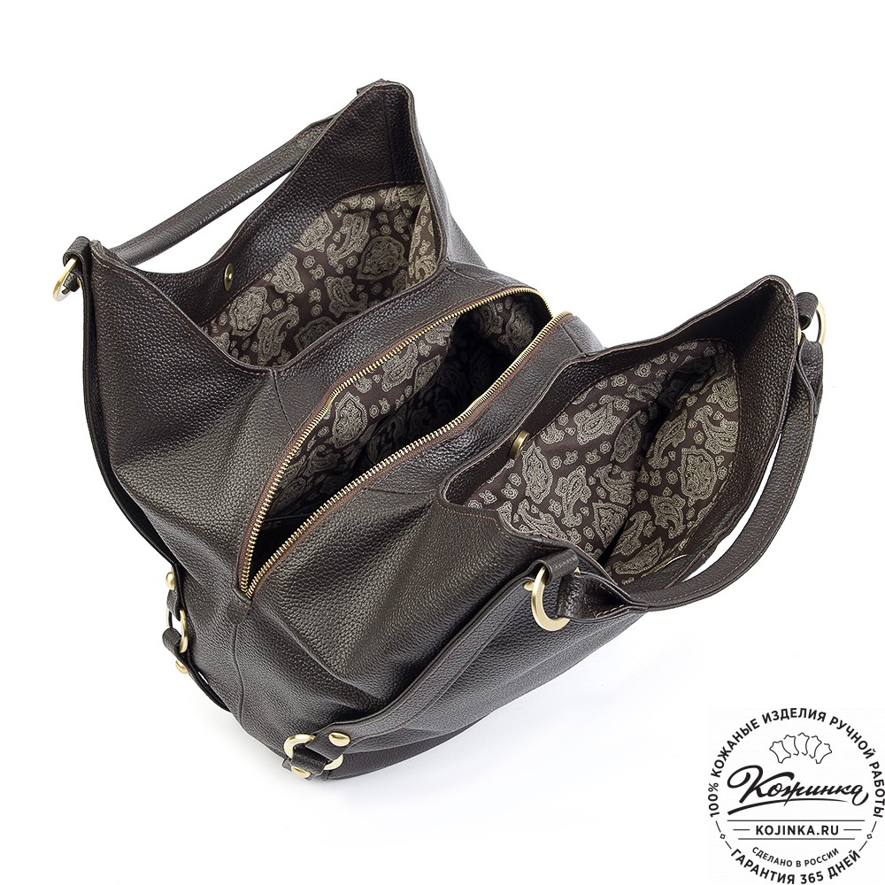 Женская кожаная сумка "Миллениум" (тёмно-коричневая)