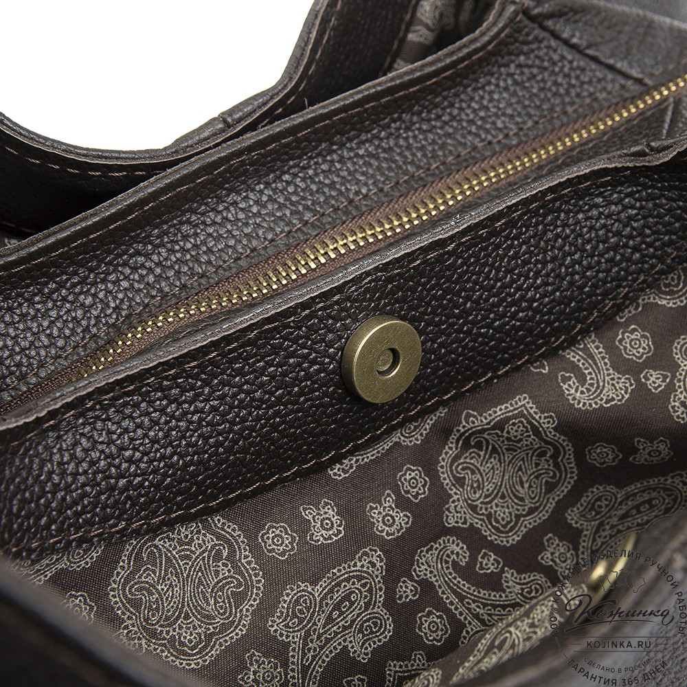 Женская кожаная сумка "Миллениум" (тёмно-коричневая)