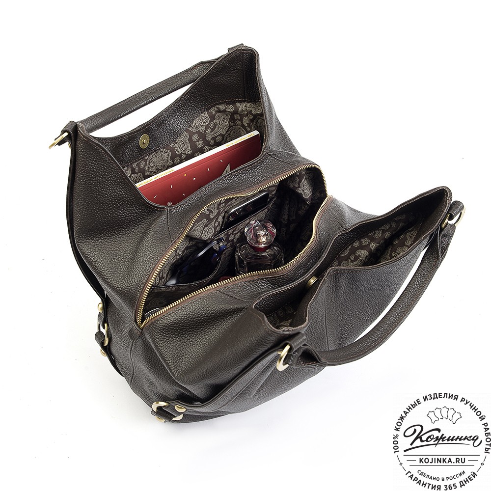 Женская кожаная сумка "Миллениум" (тёмно-коричневая)