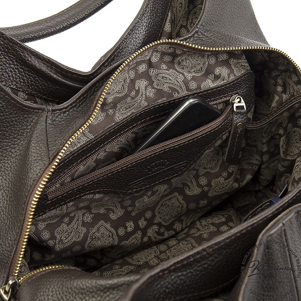 Женская кожаная сумка "Миллениум" (тёмно-коричневая)