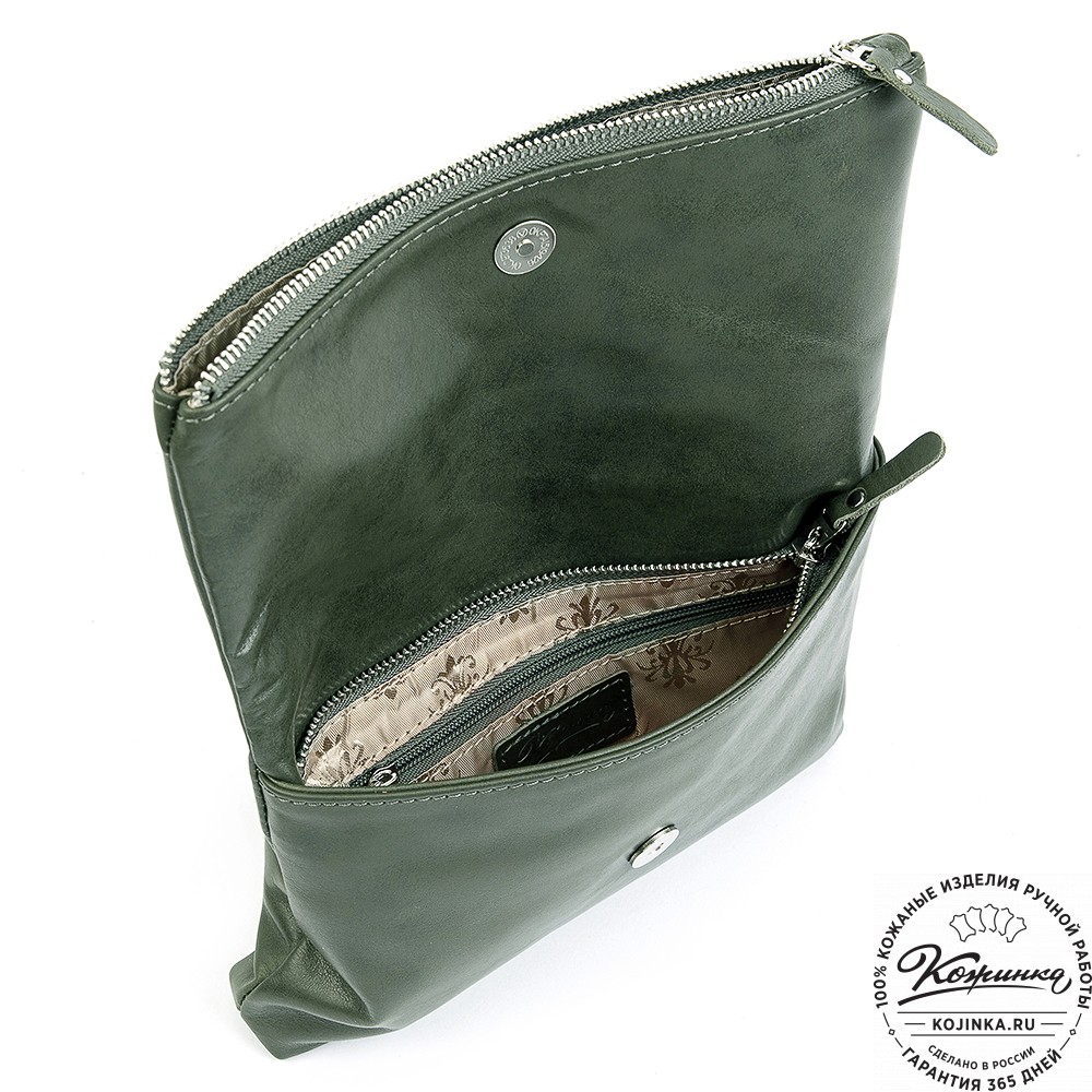 Кожаный клатч "Молли" (хаки)