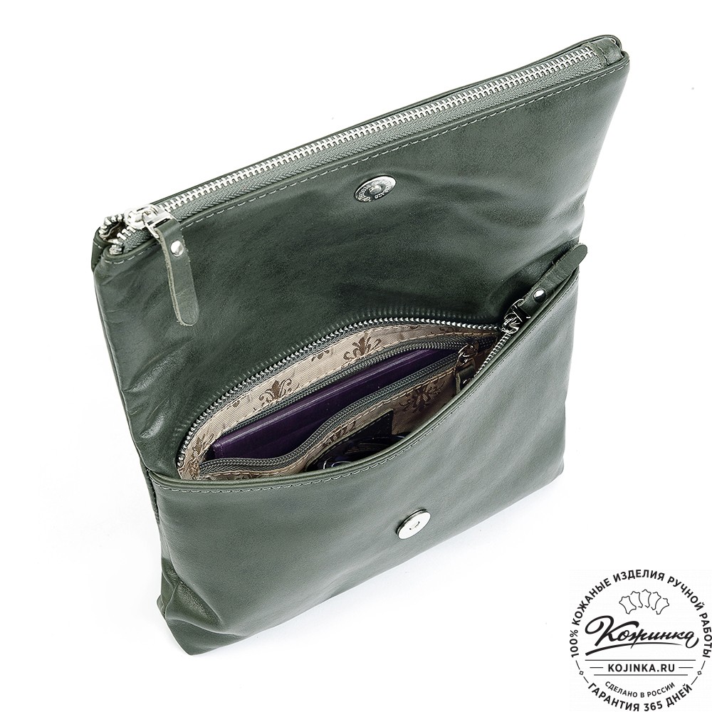Кожаный клатч "Молли" (хаки)