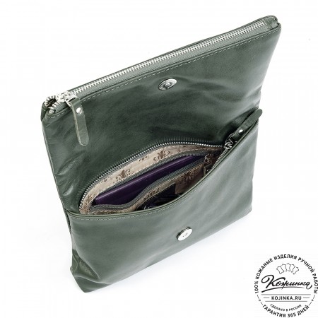 Кожаный клатч "Молли" (хаки)