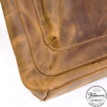 Кожаный рюкзак "Спэйс" (рыжий крейзи)