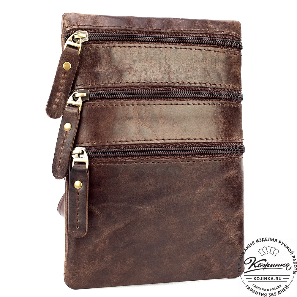 Кожаная сумка "Аллен макси" (тёмно-коричневый антик)