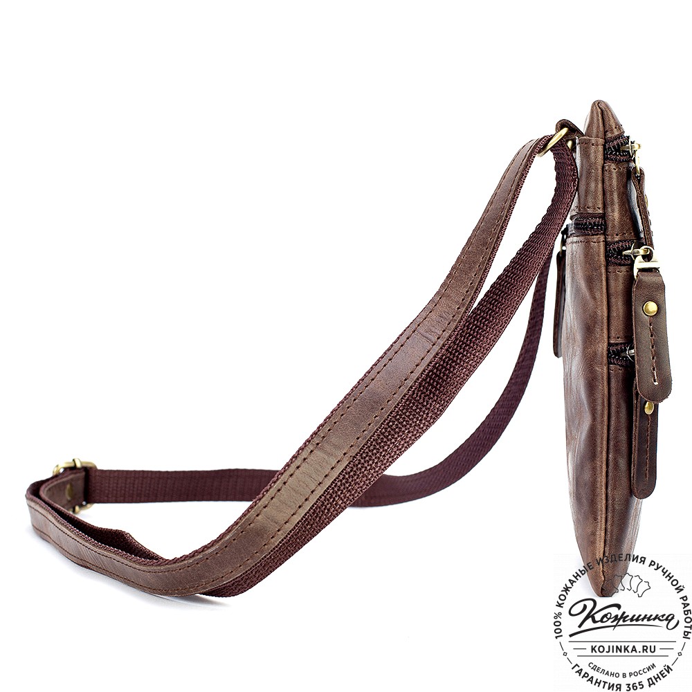 Кожаная сумка "Аллен макси" (тёмно-коричневый антик)