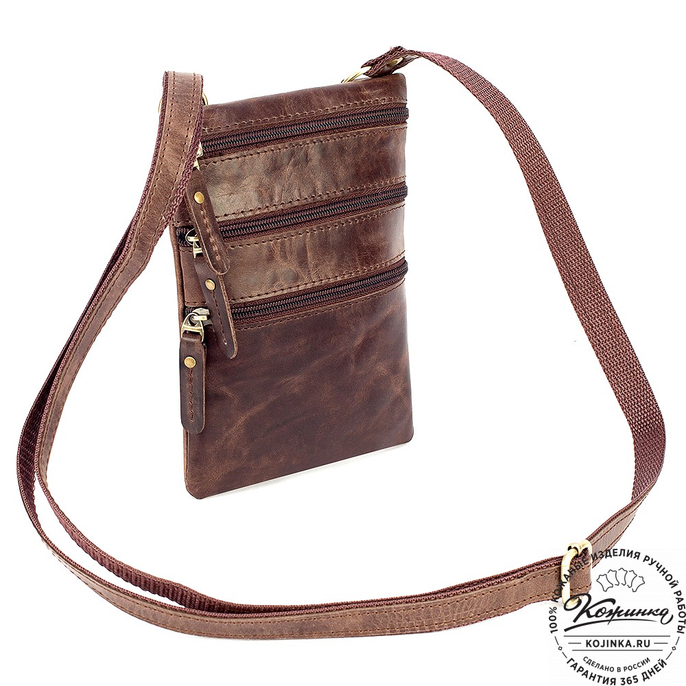 Кожаная сумка "Аллен макси" (тёмно-коричневый антик)