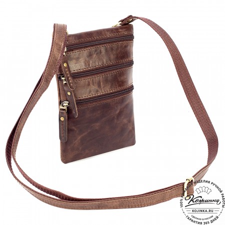 Кожаная сумка "Аллен макси" (тёмно-коричневый антик)