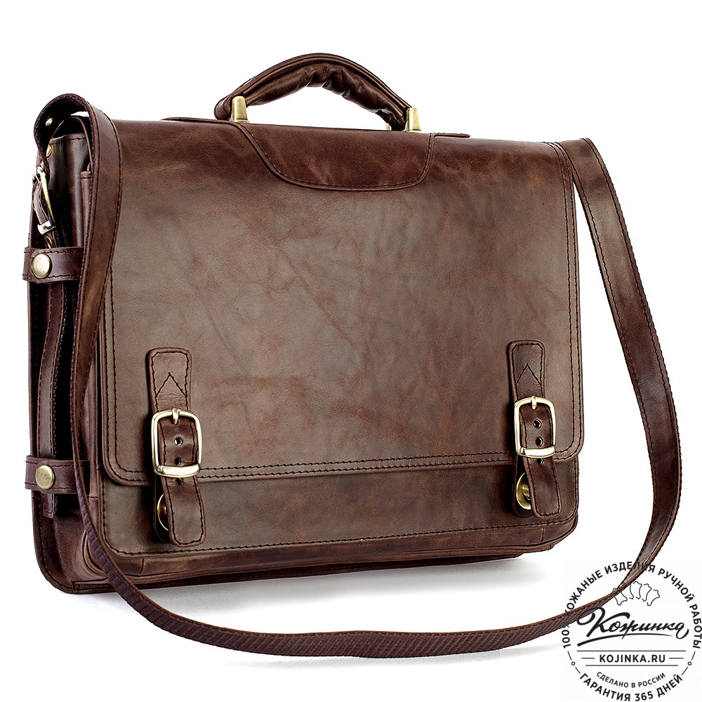 Кожаный портфель "Арамис" (тёмно-коричневый антик)