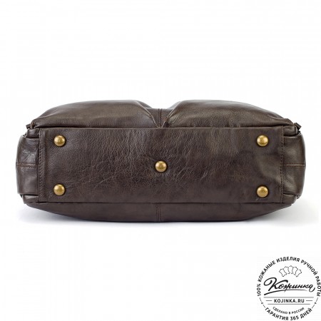 Кожаная деловая сумка для командировок "Бастилия" (коричневая)