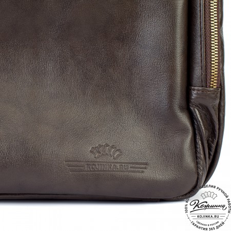 Кожаная деловая сумка для командировок "Бастилия" (коричневая)