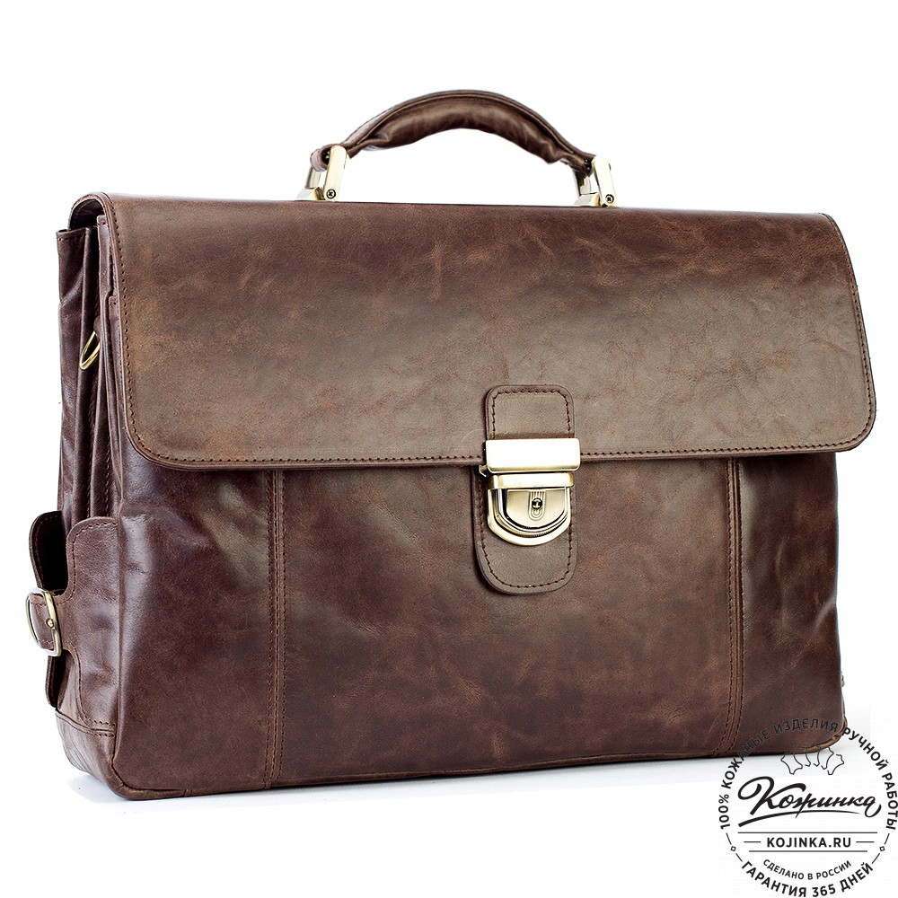 Кожаный портфель "Борменталь" (тёмно-коричневый антик)