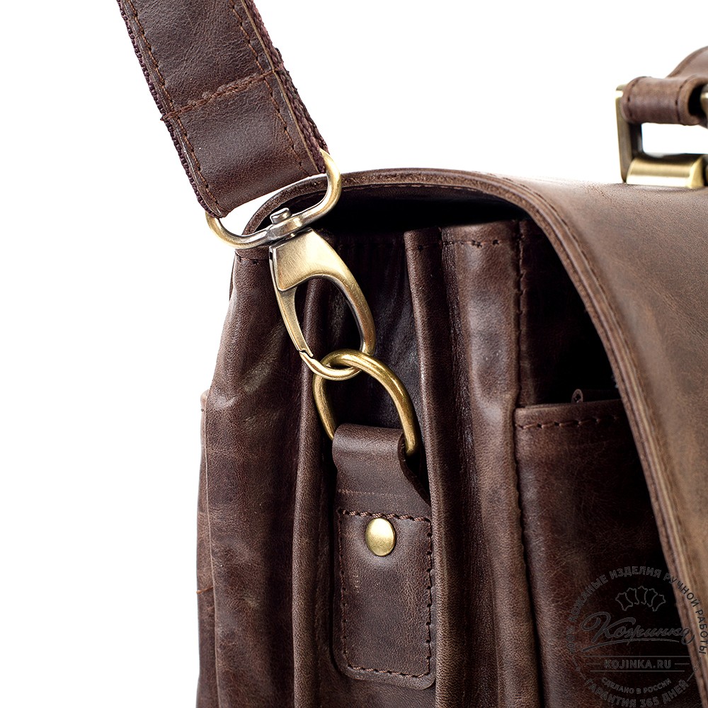 Кожаный портфель "Борменталь" (тёмно-коричневый антик)