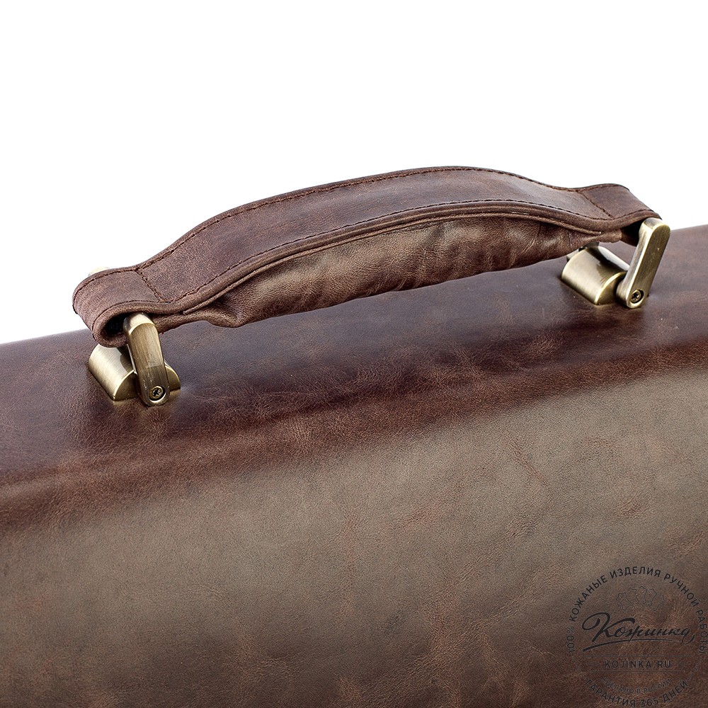 Кожаный портфель "Борменталь" (тёмно-коричневый антик)