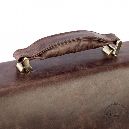 Кожаный портфель "Борменталь" (тёмно-коричневый антик)