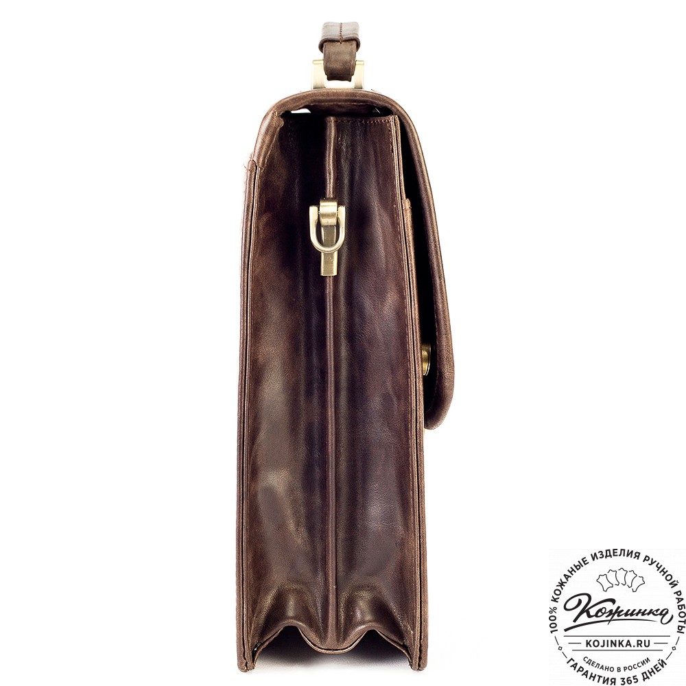 Кожаный портфель "Брест" (тёмно-коричневый антик)