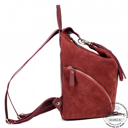 Женский кожаный рюкзак "Афродита" (бордо)
