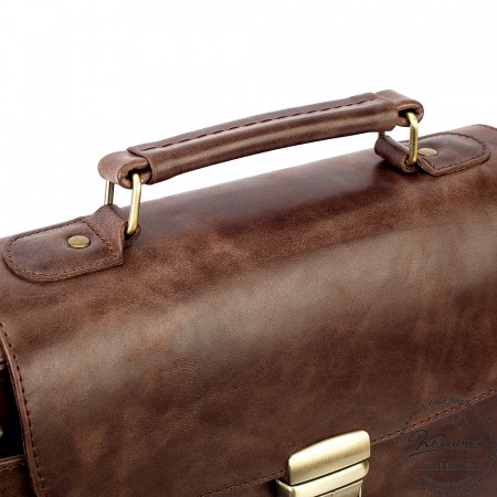 Кожаный портфель "Эдгар" (тёмно-коричневый антик)