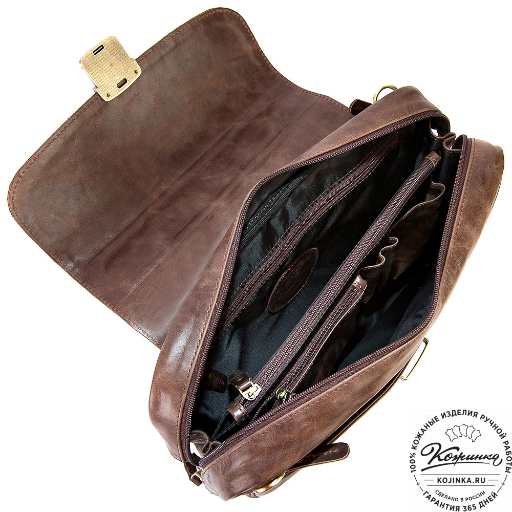 Кожаный портфель "Эдгар" (тёмно-коричневый антик)