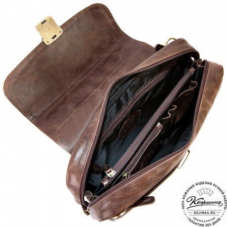 Кожаный портфель "Эдгар" (тёмно-коричневый антик)