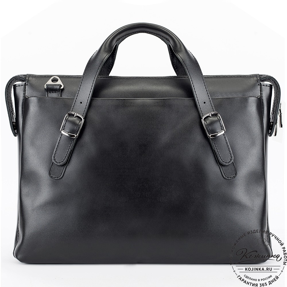 Кожаная деловая сумка "Франклин" (чёрная)