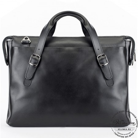 Кожаная деловая сумка "Франклин" (чёрная)