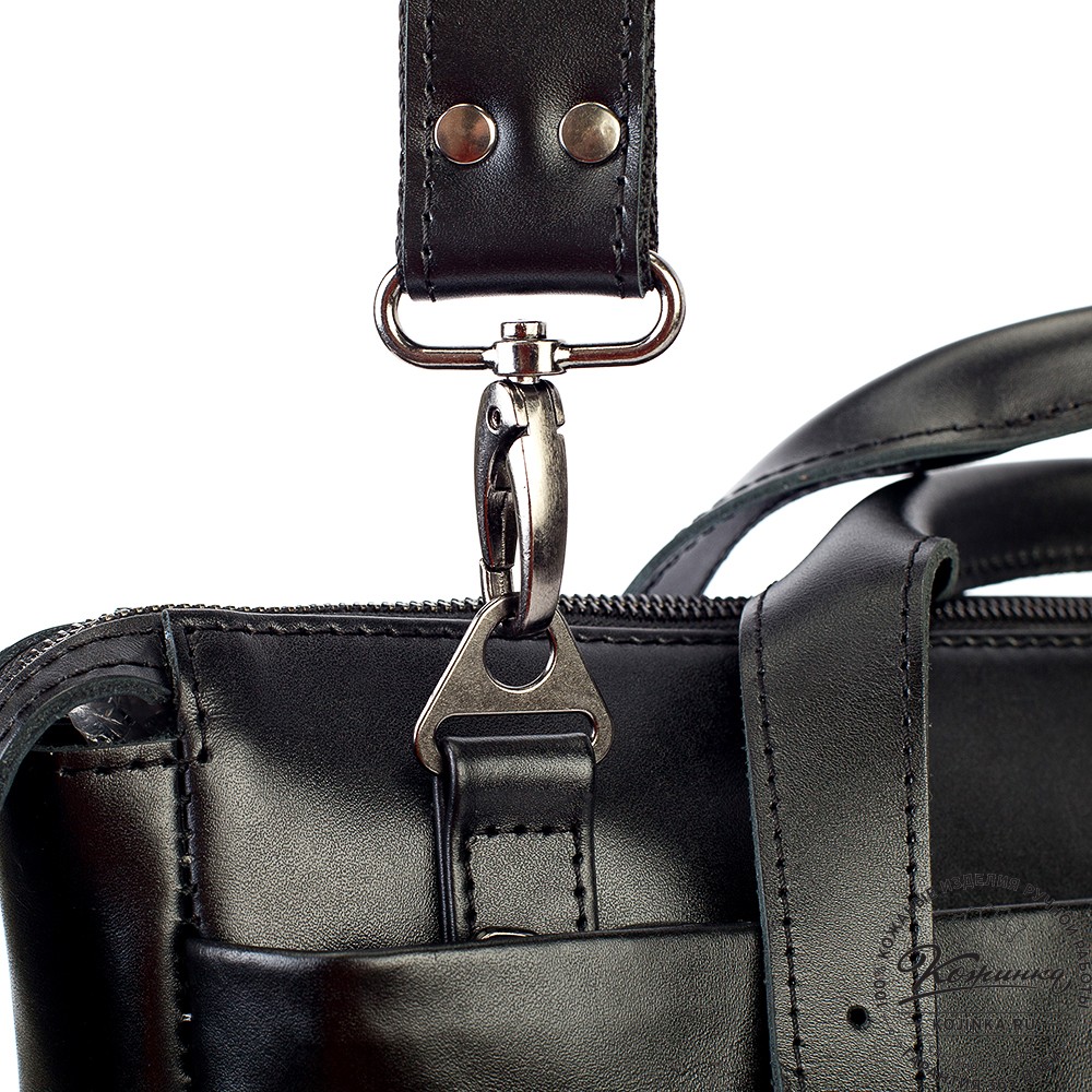 Кожаная деловая сумка "Франклин" (чёрная)