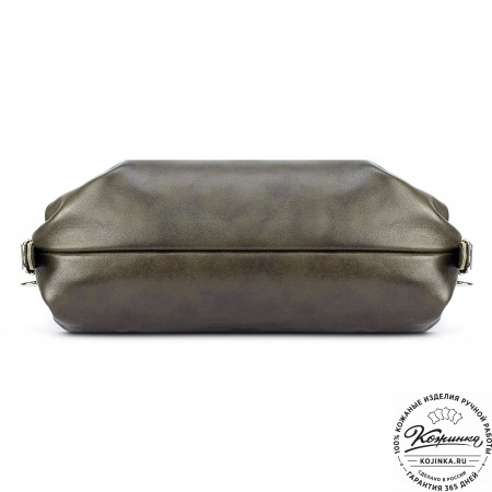 Женский кожаный рюкзак-сумка "Греция" (хаки гладкая кожа)